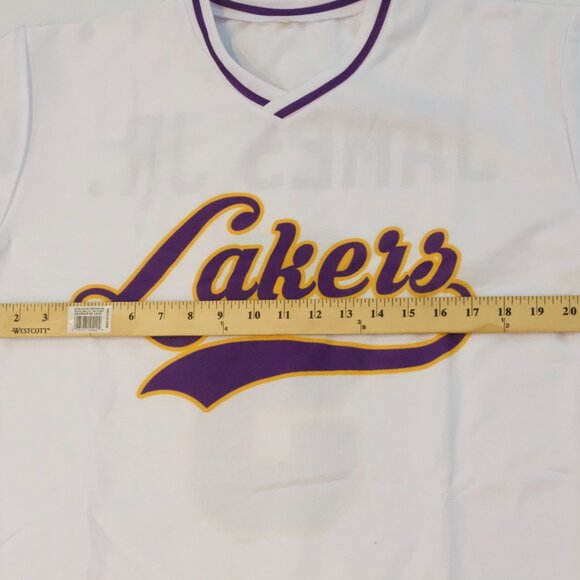 NEW Men's Los Angeles LA Lakers Bronny James Jr Long Sleeve Hockey Jersey Sz Md - Picture 4 of 7